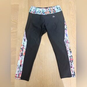 RBX Black Leggings with Multicolor Side Panels